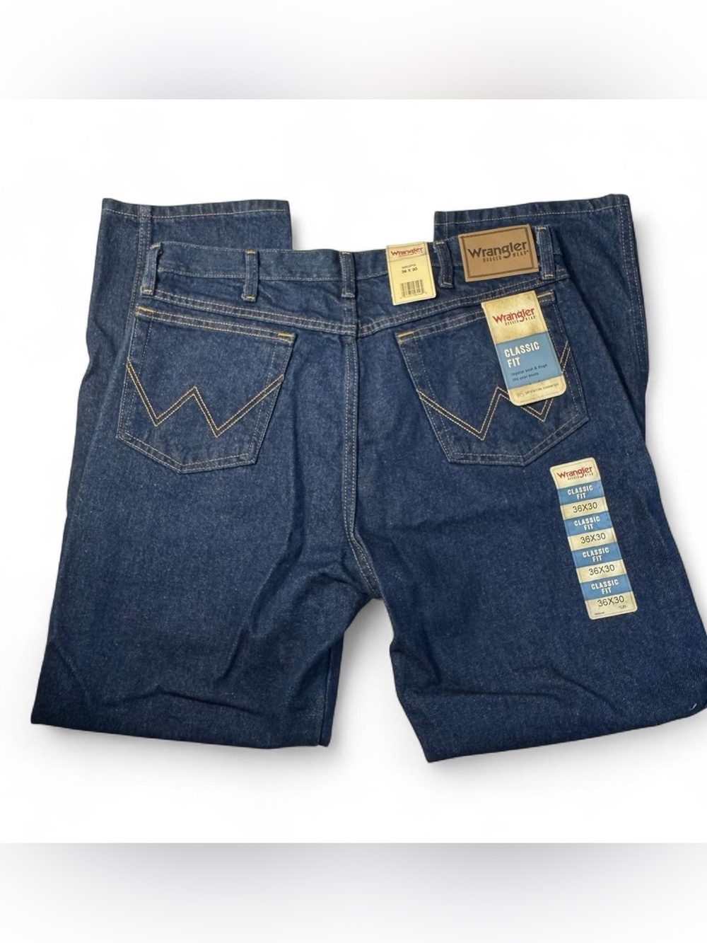 Wrangler Rugged Wear Classic Fit Jeans Dark Blue 36x30 NWT Streetwear Western